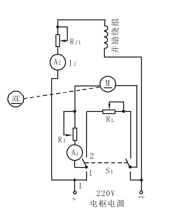 并勵電動機能耗制動接線圖